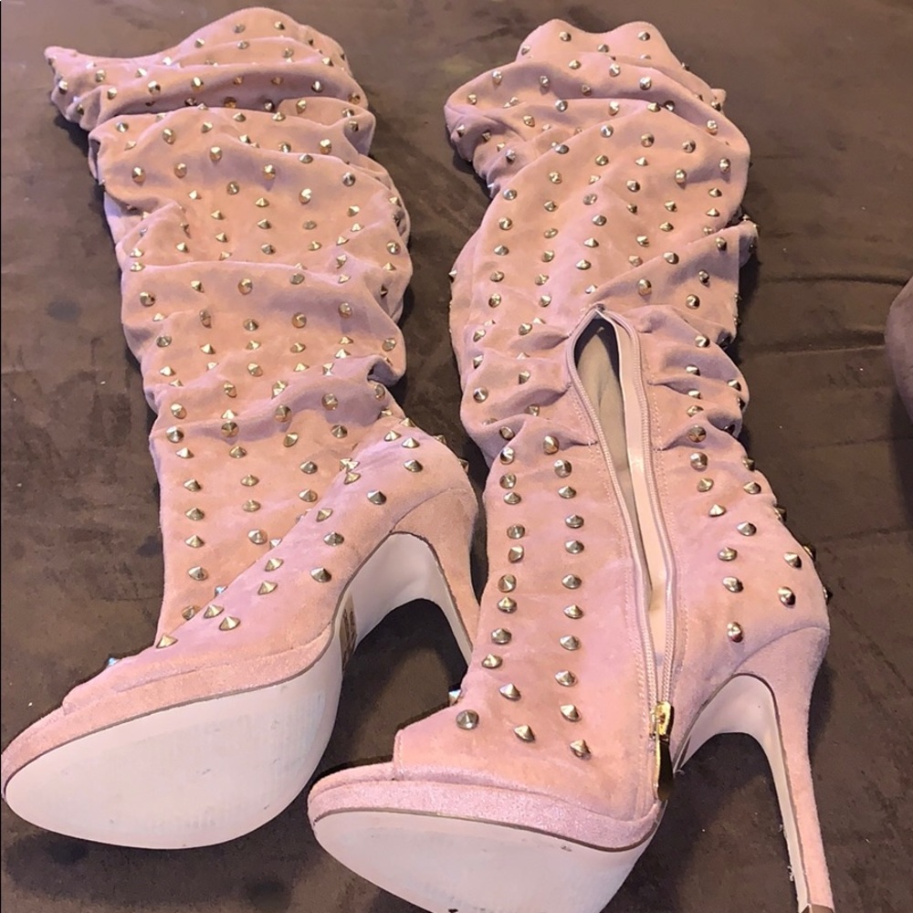 W8. Blush OTK high boot.Great condition